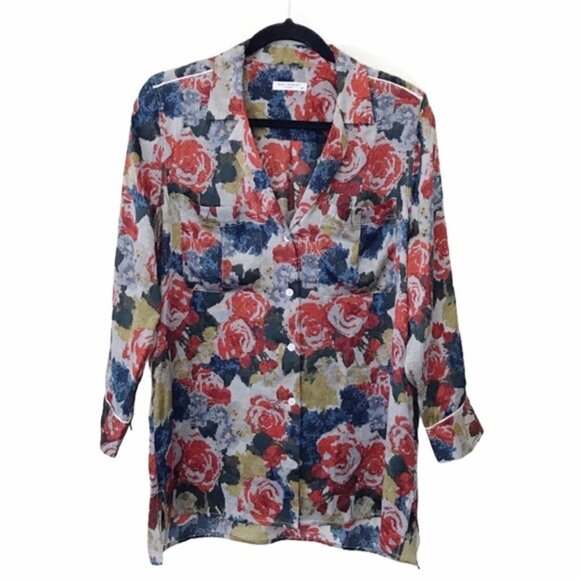 Equipment Sonny 100% Silk Rose Floral Button Down - Picture 1 of 6